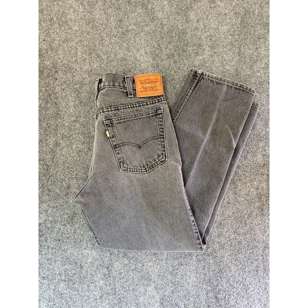 Vintage 80s Gray Levis Jeans Mens 34x29 549 Two Horse Brown Tab Straight Leg